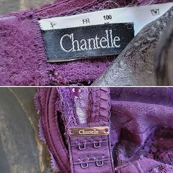 Chantelle Opéra fig/blackberry Stretch Lace Demi Bra 38B - Picture 14 of 16